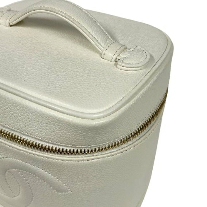 楽天市場】CHANEL バニティバッグ キャビアスキン ホワイト 白 