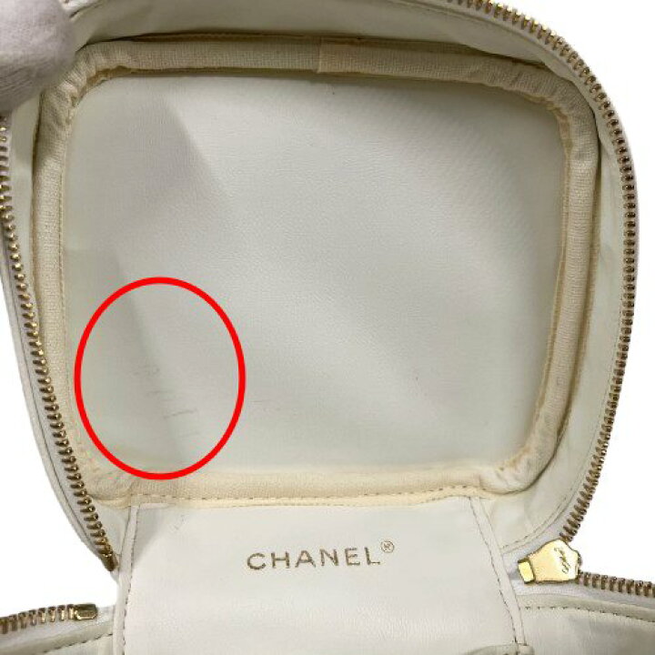 楽天市場】CHANEL バニティバッグ キャビアスキン ホワイト 白 