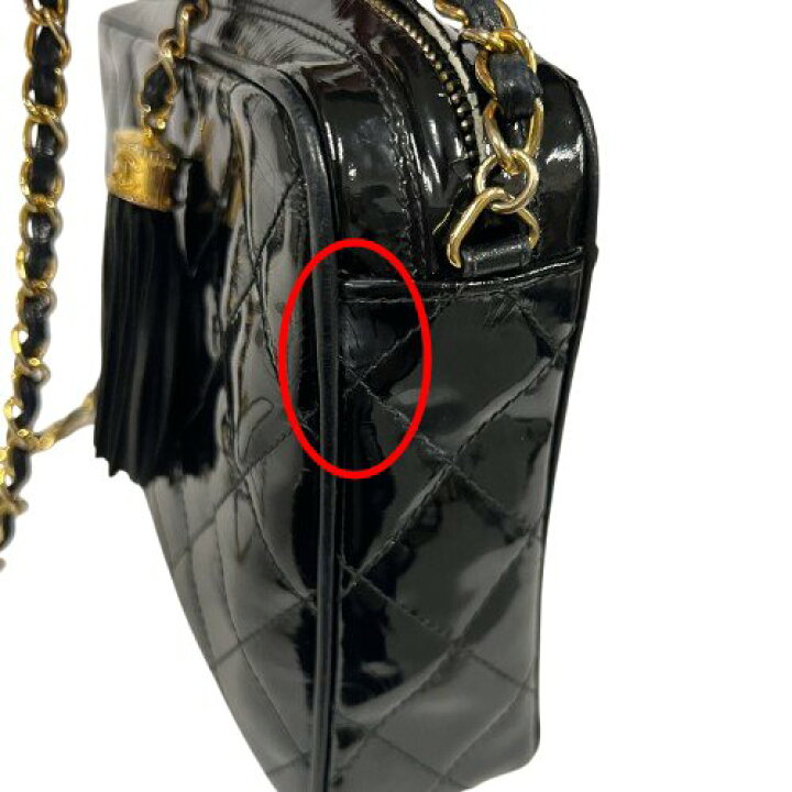 楽天市場】CHANEL シャネル フリンジ エナメル チェーン ショルダー 