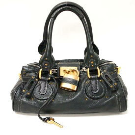 【中古】CHLOE 3S0254-7E422 BLACK ハンドバッグ パディントン ブラック 黒 ゴールド金具 レザー クロエ レディース ブランド バッグ 女性 USED-B●