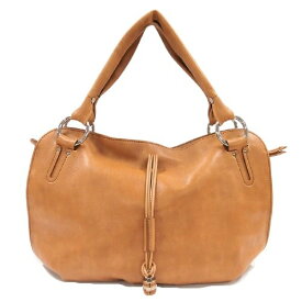 【中古】CELINE トートバッグ レザー ブラウン 茶色 ハンドバッグ 肩掛け シルバー金具 セリーヌ レディース ブランド USED-B●