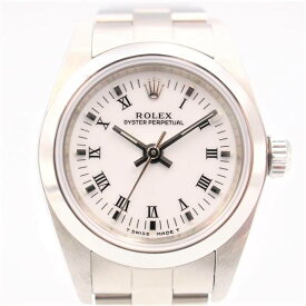 【中古】ROLEX 76080 オイスターパーペチュアル 機械式自動巻き ホワイトダイアル ローマンインデックス A番 1999年頃 ロレックス レディース ブランド 腕時計 USED-SA wtc●