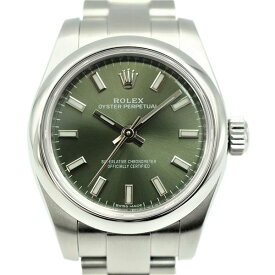 【中古】ROLEX 176200 オイスターパーペチュアル 機械式自動巻き オリーブグリーンダイアル ランダム番 2017年頃 ロレックス レディース ブランド 腕時計 USED-SA wtc●