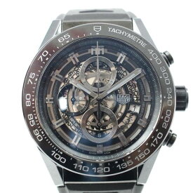【中古】TAG HEUER CAR2A90 カレラ キャリバーホイヤー01 機械式自動巻き 100m防水 日付表示 クロノグラフ タキメーター ラバーベルト タグホイヤー メンズ ブランド 腕時計 USED-A wtc●