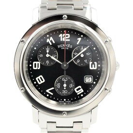 【中古】HERMES CL1.910 クリッパー クロノグラフ クォーツ 日付表示 クロノグラフ エルメス メンズ ブランド 腕時計 USED-SA wtc●