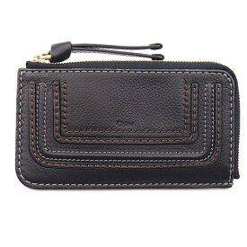 【中古】CHLOE CHC19WP575 161 001 マーシー ジップ アラウンド コインケース ブラック グレイン レザー ゴールド金具 Marcie Zip Around Wallet 黒 ラウンド ファスナー ポーチ カードケース 長財布 ウォレット クロエ レディース ブランド □□ USED-AB●