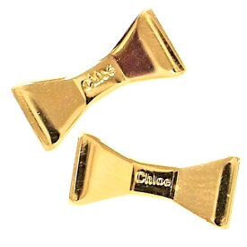 【中古】CHLOE 2E0552 CB7 091 リボン ポスト ピアス ゴールド アクセサリー ジュエリー クロエ レディース 女性 USED-AB●