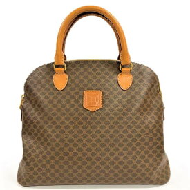 【中古】CELINE M95 マカダム柄 2WAYバッグ ハンドバッグ ショルダーバッグ ブラウン ゴールド金具 レザー レディース ブランド セリーヌ USED-B