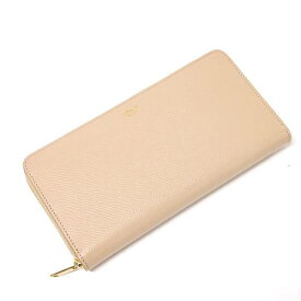 【中古】CELINE 105003 ラウンドジップ ウォレット ベージュ 長財布 レザー ラウンドファスナー ゴールド金具 セリーヌ レディース 女性 USED-A●