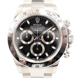 【中古】ROLEX 116520 コスモグラフ デイトナ 機械式自動巻き 黒文字盤 クロノグラフ タキメーター 梨地バックル ランダム番 2014年頃 ロレックス メンズ ブランド 腕時計 USED-A wtc●