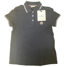 【中古】MONCLER ポロシャツ サイズS 半袖 ネイビー系 モンクレール レディース 女性 ファッション □□ USED-SS