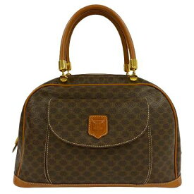 【中古】CELINE セリーヌ ハンドバッグ ブラウン ゴールド金具 マカダム柄 手提げ 鞄 バッグ レディース 女性 ブランド □□USED-B