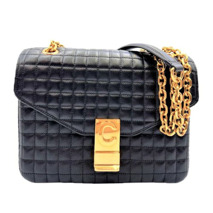 楽天市場】【中古】CELINE Cミディアム チェーンショルダーバッグ S  
