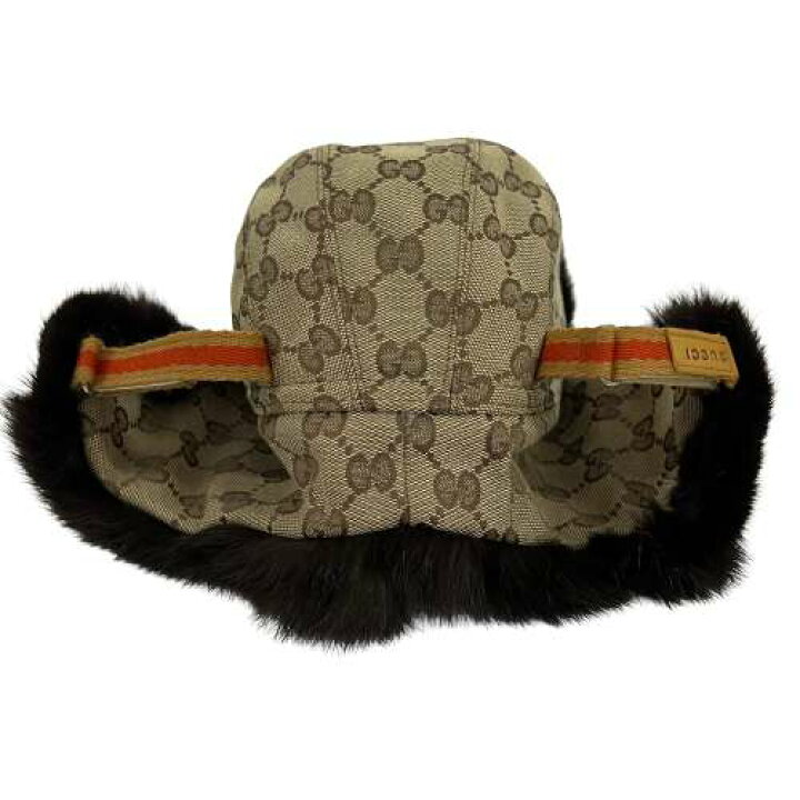 楽天市場】【中古】GUCCI パイロットキャップ GG キャンバス キャップ 