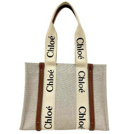 CHLOE クロエ CHC21US383 WOODY ミディアム トートバッグ □□ USED-A