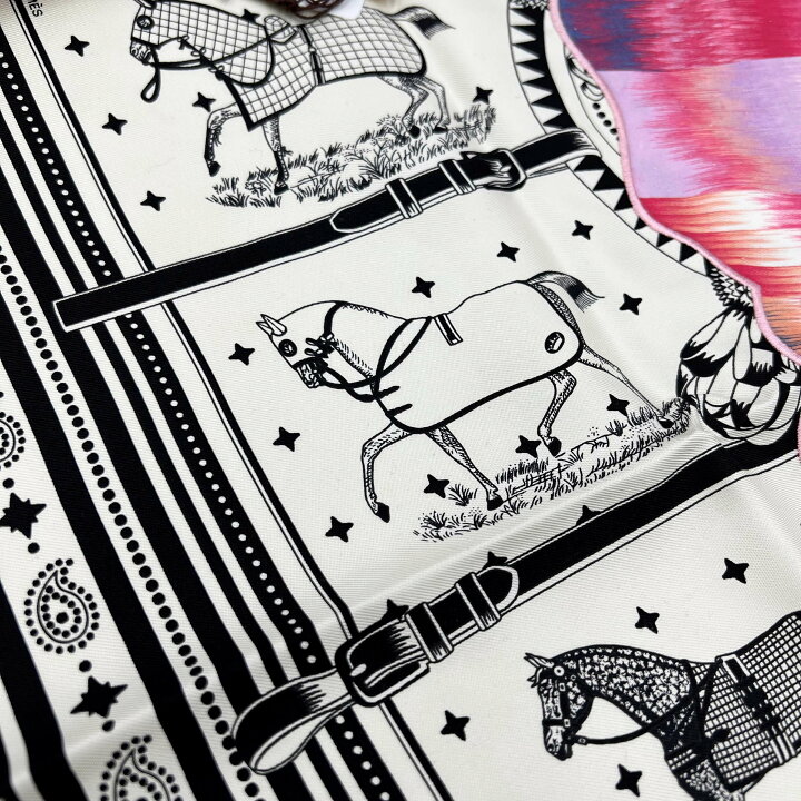 楽天市場】HERMES カレ 55 スカーフ バンダナ マーブルフルリ 馬着 