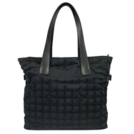CHANEL ニュートラベルライン GM トートバッグ ブラック ジャガード ハンド バッグ シャネル レディース USED-B