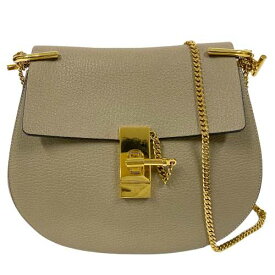 【中古】CHLOE クロエ ドリュー S031944J ショルダーバッグ グレージュ グレー系 レザー ゴールド金具 肩掛け 斜め掛け バッグ ク レディース 女性 ブランド □□ USED-B