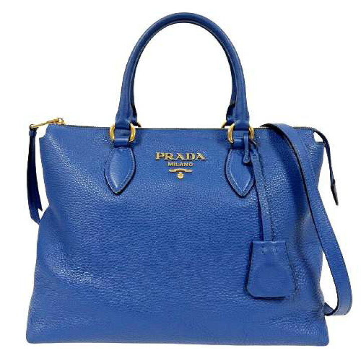 楽天市場】PRADA プラダ 1BA063 2WAYバッグ レザー ブルー VITELLO 