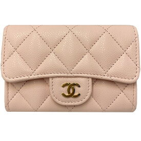 CHANEL シャネル AP4096 カードケース タイムレスクラシック ライン 財布 ピンク □□ USED-S