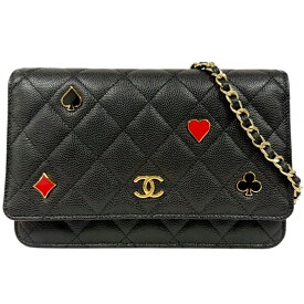 CHANEL シャネル AP3076 マトラッセ チェーンウォレット キャビアスキン □□USED-SS