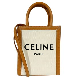 CELINE セリーヌ ミニバーティカル カバ キャンバス ナチュラル □□USED-A