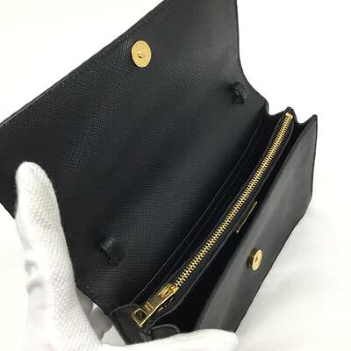 プラダ PRADA 2WAYショルダーバッグ サフィアーノ 黒 BT1019 中古  