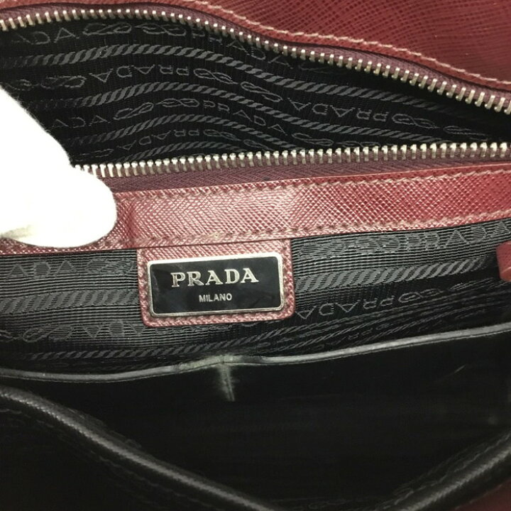 楽天市場】PRADA【プラダ】ハンドバッグ 2VG079 サフィアーノ ボルドー 