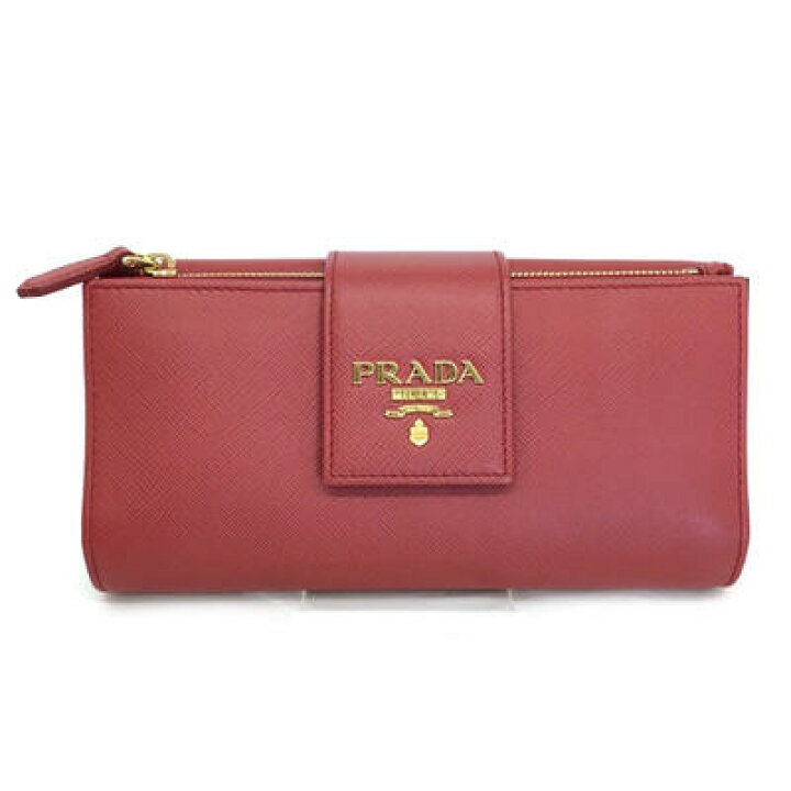 楽天市場】PRADA【プラダ】二つ折り長財布 レザー レッド レディース 
