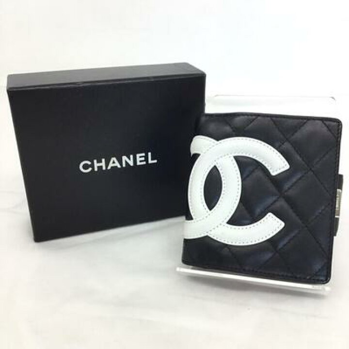 楽天市場】CHANEL【シャネル】二つ折りWホック財布 レザー ブラック 