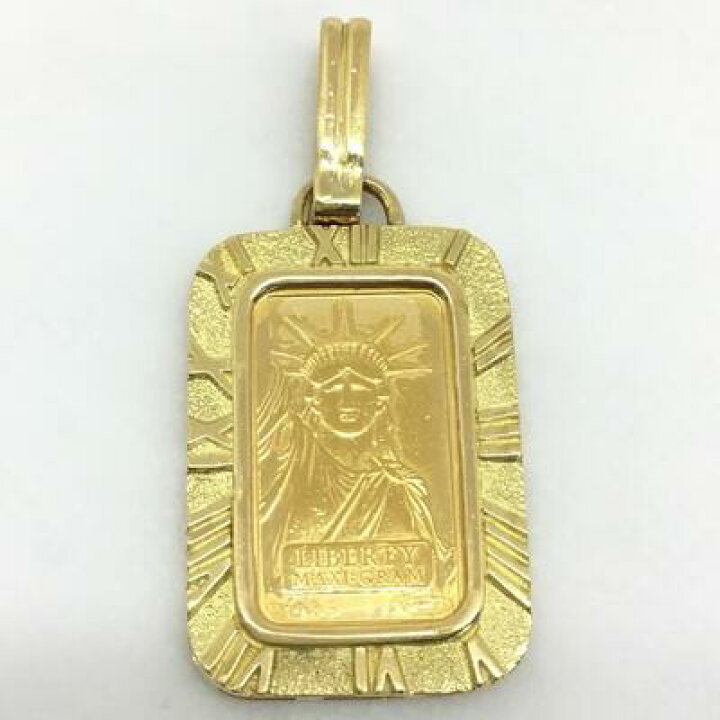 楽天市場】【K24】24金 ネックレストップ リバティ ゴールド 枠K18 約  