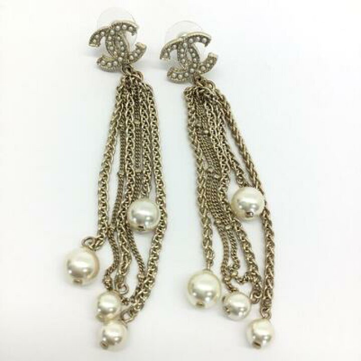 楽天市場】CHANEL【シャネル】ロングチェーン パール ピアス ココ 