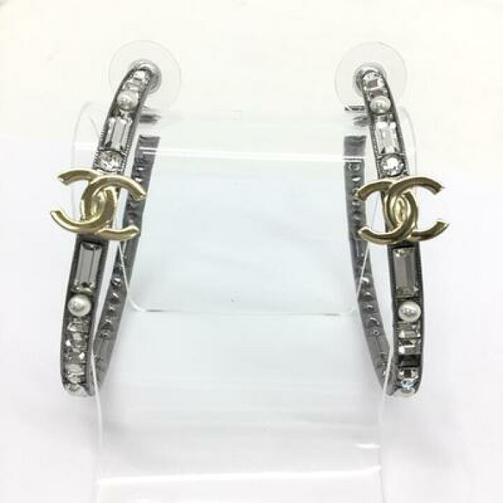楽天市場】CHANEL【シャネル】ラインストーン フープピアス レディース 