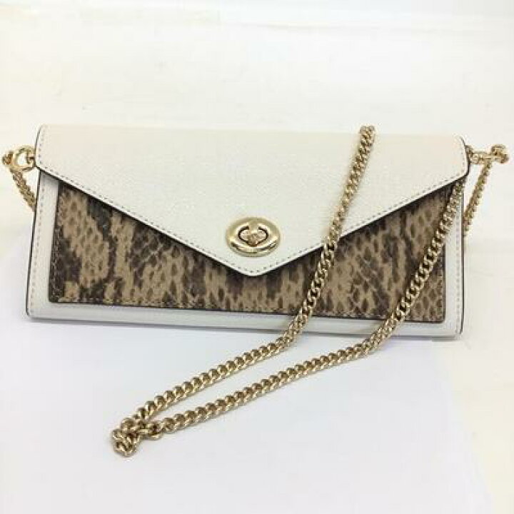 楽天市場】COACH【コーチ】C1911 チェーンウォレット 長財布 ホワイト  
