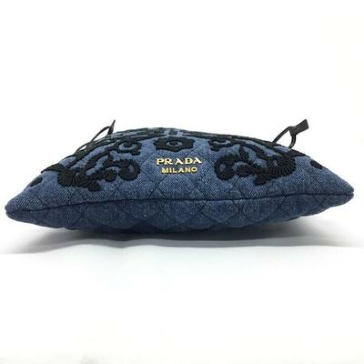 楽天市場】PRADA【プラダ】巾着ポーチ 1MU001 デニム ブルー ブラック 