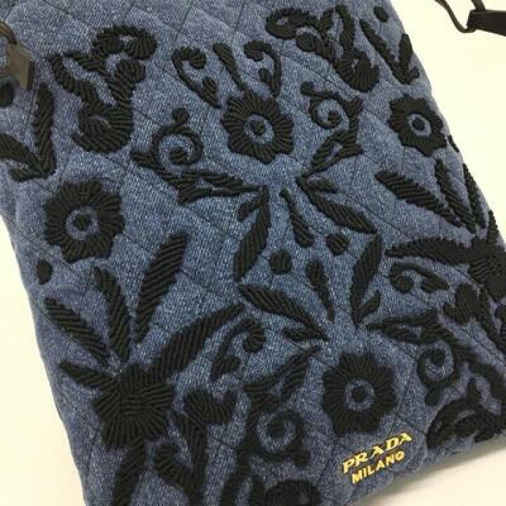 楽天市場】PRADA【プラダ】巾着ポーチ 1MU001 デニム ブルー ブラック 