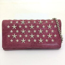 JIMMY　CHOO【ジミーチュウ】チェーンウォレット　二つ折り長財布　レザー　パープル系　スタッズ付き【中古品/USED-B】質屋　かんてい局那覇店　n3101833927300001