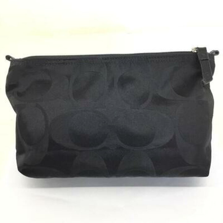 楽天市場】COACH【コーチ】ナイロンポーチ シグネチャー ブラック 小物 