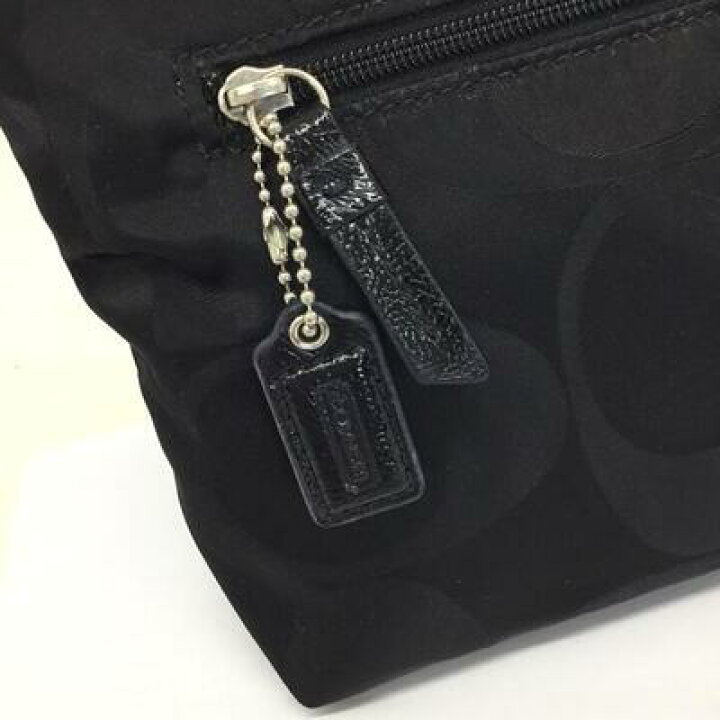 楽天市場】COACH【コーチ】ナイロンポーチ シグネチャー ブラック 小物 