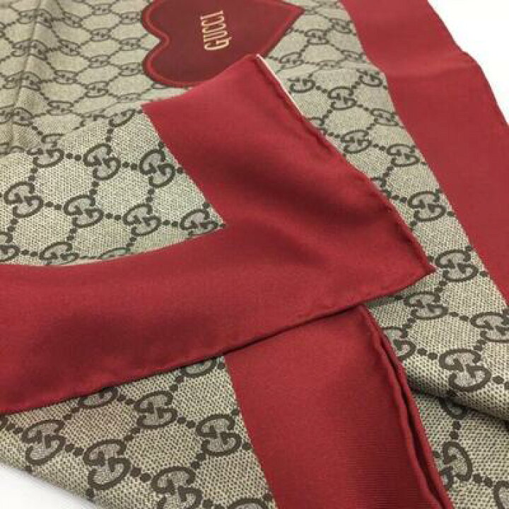 楽天市場】GUCCI【グッチ】・特上品・シルクスカーフ バレンタイン限定  