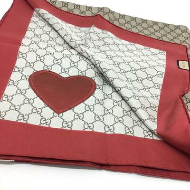 楽天市場】GUCCI【グッチ】・特上品・シルクスカーフ バレンタイン限定  
