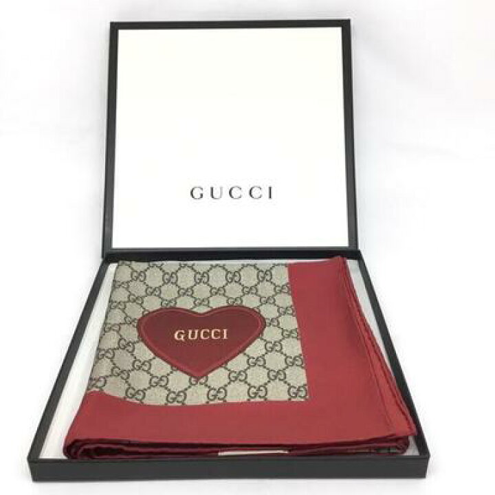 楽天市場】GUCCI【グッチ】・特上品・シルクスカーフ バレンタイン限定 