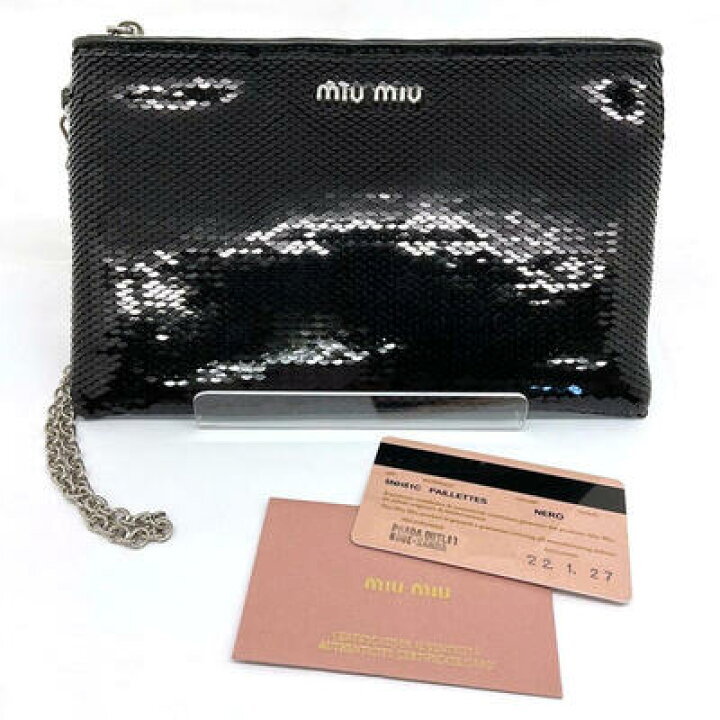 楽天市場】miumiu【ミュウミュウ】クラッチバッグ 5NH81C スパンコール 