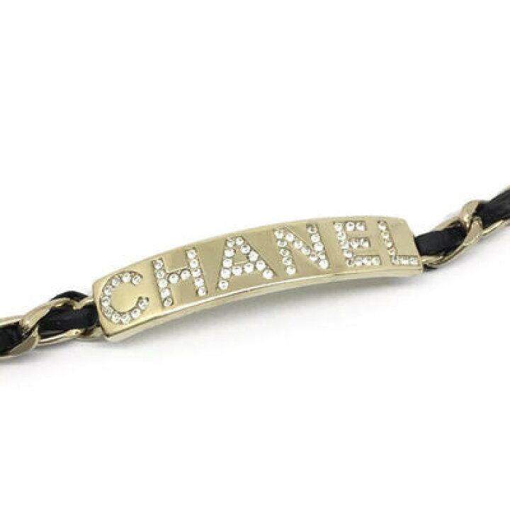 楽天市場】CHANEL【シャネル】ラインストーン ロゴプレート チョーカー 