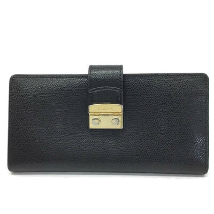 楽天市場】FURLA【フルラ】二つ折り長財布 レザー ブラック ゴールド 
