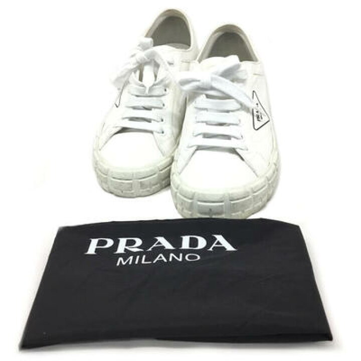 楽天市場】PRADA【プラダ】GABARDINE スニーカー 靴 2EG302 ホワイト  