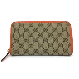 GUCCI【グッチ】ラウンドファスナー長財布　363423　GGキャンバス　レザー　ベージュブラウン　オレンジ【中古品/USED-B】質屋　かんてい局那覇店　n3101561927300060　※店頭販売中の為、お品切れの場合もございます