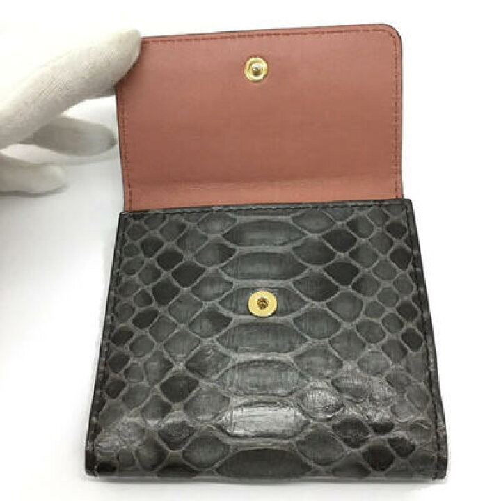 楽天市場】BALLY【バリー】三つ折り財布 パイソン レザー グレー 