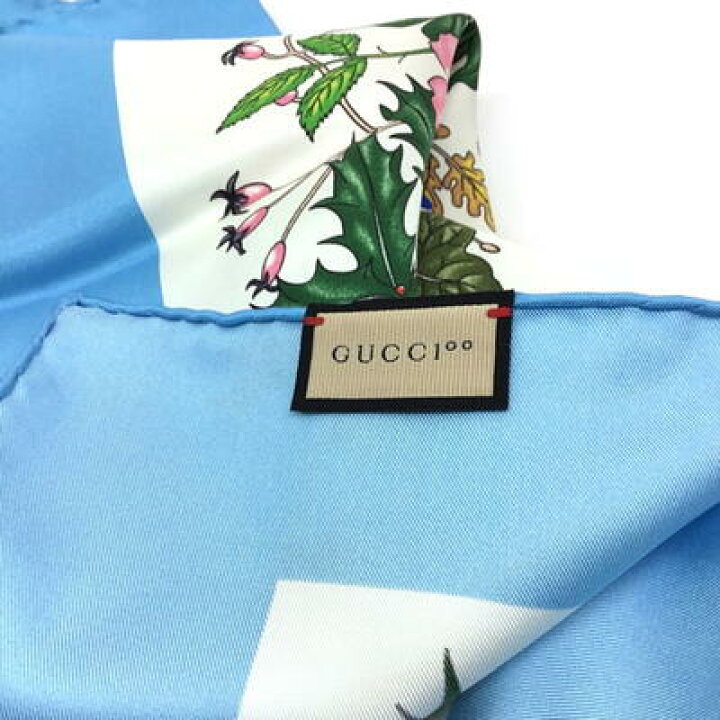 楽天市場】GUCCI【グッチ】スカーフ 676651 シルク マルチカラー 水色  