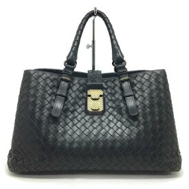 BOTTEGA　VENETA【ボッテガヴェネタ】スモールローマバッグ　337303　ハンドバッグ　イントレチャート　ブラック【中古品/USED-B】質屋　かんてい局那覇店　n3100895927300002